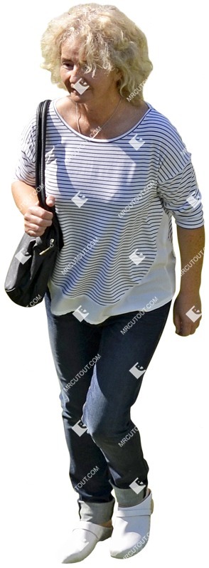 Woman walking cut out people (3820)