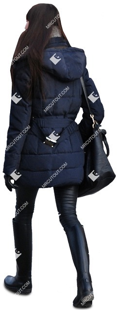 Woman walking cut out people (612)