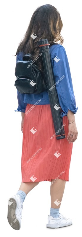 Woman walking cut out people (13339)