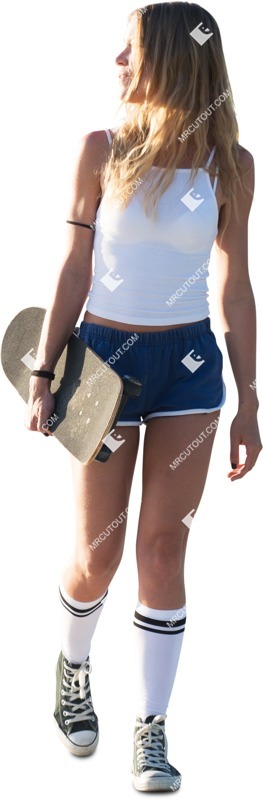 Woman walking entourage people (6943)