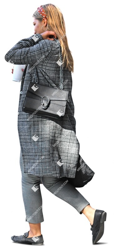 Woman walking entourage people (7435)