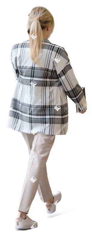 Woman walking cut out people (20214)