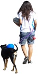 Woman walking the dog people png (626) - miniature