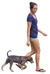 Woman walking the dog person png (2167) - miniature