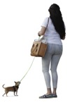 Cut out Woman Walking The Dog 0011 | MrCutout.com - miniature