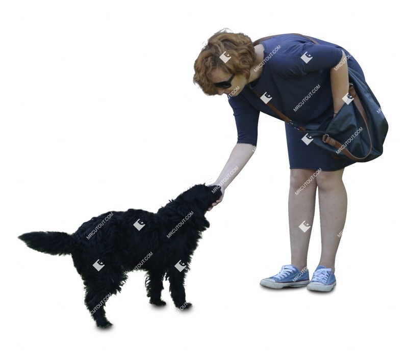 Woman walking the dog photoshop people (1943)