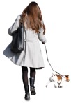 Woman walking the dog cut out pictures (10383) - miniature