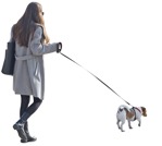 Woman walking the dog  (10186) - miniature