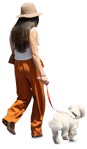 Woman walking the dog people png (12693) - miniature