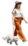 Woman walking the dog photoshop people (12694) | MrCutout.com - miniature