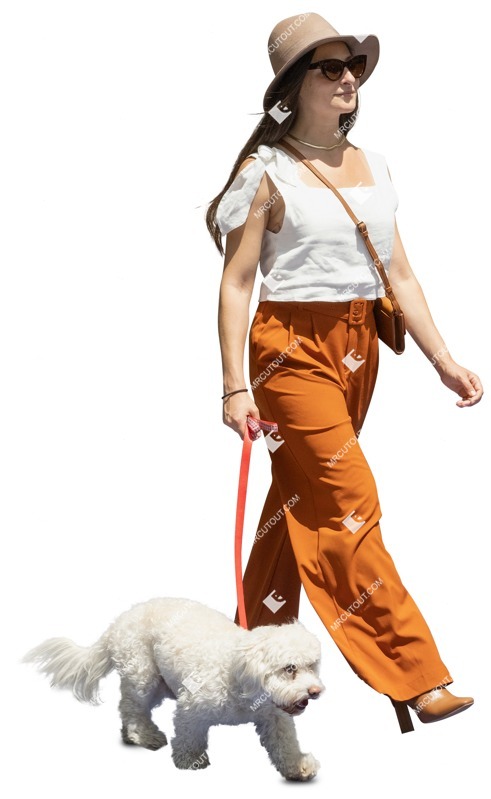 Woman walking the dog photoshop people (11728)