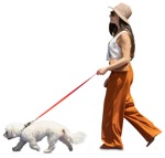 Woman walking the dog photoshop people (11315) - miniature