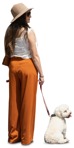 Woman walking the dog people png (12700) | MrCutout.com - miniature