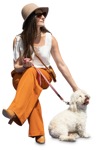 Woman walking the dog photoshop people (12697) | MrCutout.com - miniature