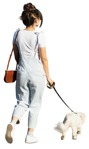 Woman walking the dog people png (14213) | MrCutout.com - miniature
