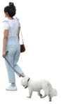 Woman walking the dog people png (12270) - miniature