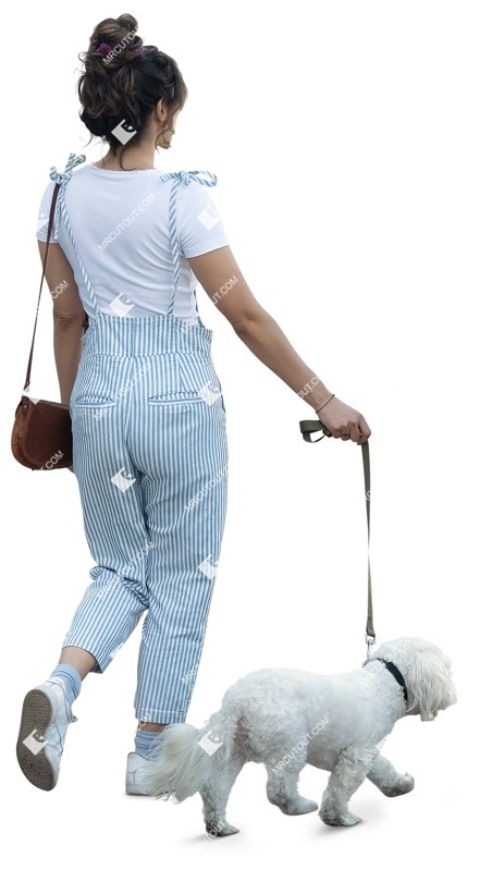 Woman walking the dog people png (12269)