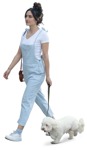 Woman walking the dog people png (12268) - miniature