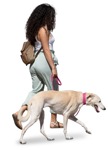 Woman walking the dog png people (13892) - miniature