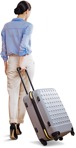 Woman with a baggage walking people png (4525) - miniature