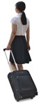 Woman with a baggage walking people png (7816) - miniature
