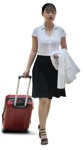 Woman with a baggage walking people png (7821) - miniature