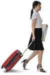 Woman with a baggage walking people png (7823) - miniature