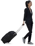 Woman with a baggage walking  (8440) - miniature