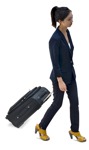 Woman with a baggage walking entourage people (8256) - miniature