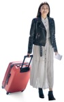 Woman with a baggage walking photoshop people (9694) - miniature