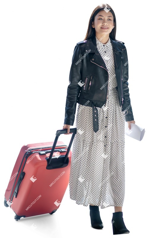 Woman with a baggage walking photoshop people (10226)