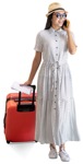 Woman with a baggage walking people png (9700) - miniature