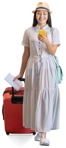 Woman with a baggage walking people png (9702) - miniature