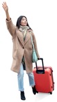 Woman with a baggage walking people png (9705) - miniature
