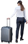 Woman with a baggage walking people png (10629) - miniature
