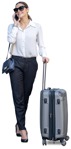 Woman with a baggage walking  (10550) - miniature