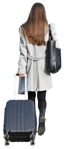 Woman with a baggage walking png people (11051) - miniature
