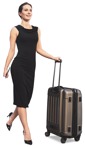 Woman with a baggage walking png people (11054) - miniature