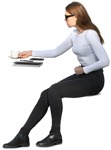 Woman with a book png people (9547) - miniature