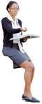 Woman with a book people png (9813) - miniature