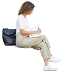 Woman with a book person png (10864) | MrCutout.com - miniature