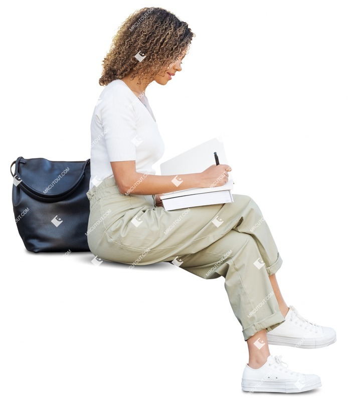 Woman with a book person png (10578)