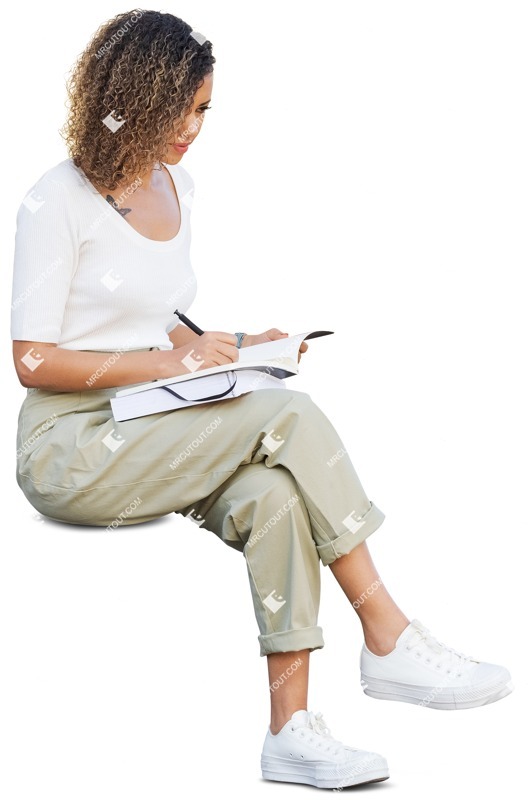 Woman with a book person png (10576)
