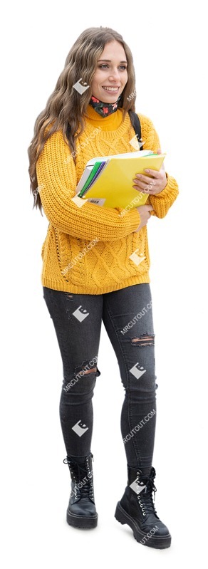 Woman with a book person png (12714)