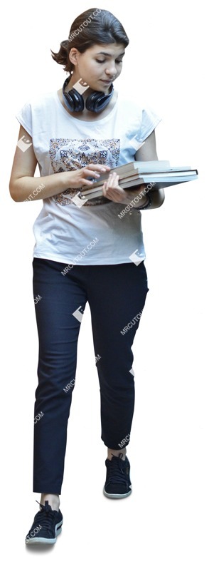 Woman with a book human png (7087)