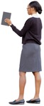 Woman with a book standing people png (9807) - miniature