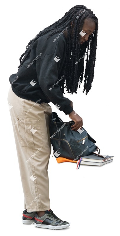 Woman with a book standing cut out pictures (19842)