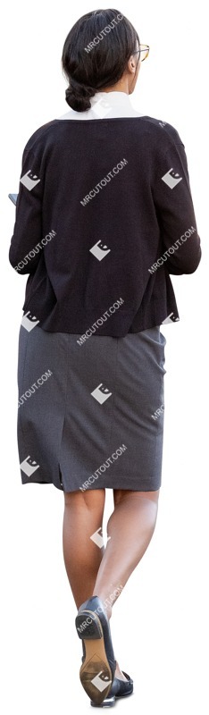 Woman with a book walking cut out pictures (9940)
