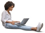 Woman with a computer png people (11352) | MrCutout.com - miniature