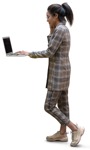 Woman with a computer people png (12033) - miniature